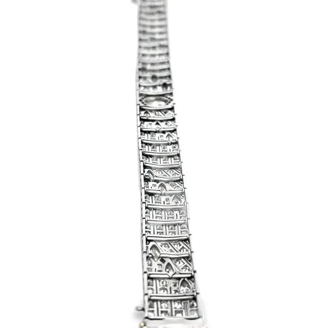 16.87ctw Marquise and Round Cut Art Deco Straight Line Bracelet-JOSHINY