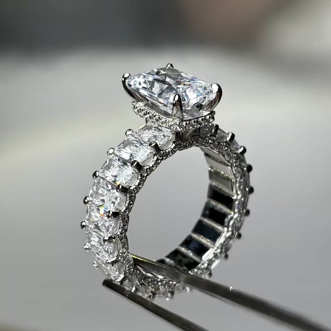 7ct Radiant Cut Luxury Set Engagement Ring -JOSHINY