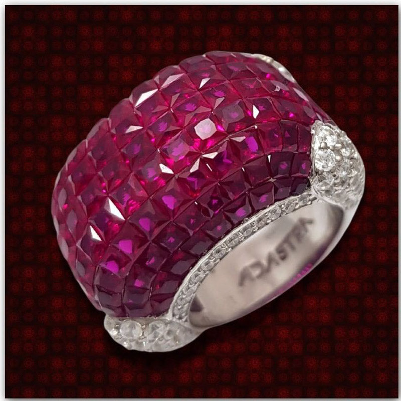 6.0ctw Mystic Seduction Princess Cut Ruby Ring -JOSHINY