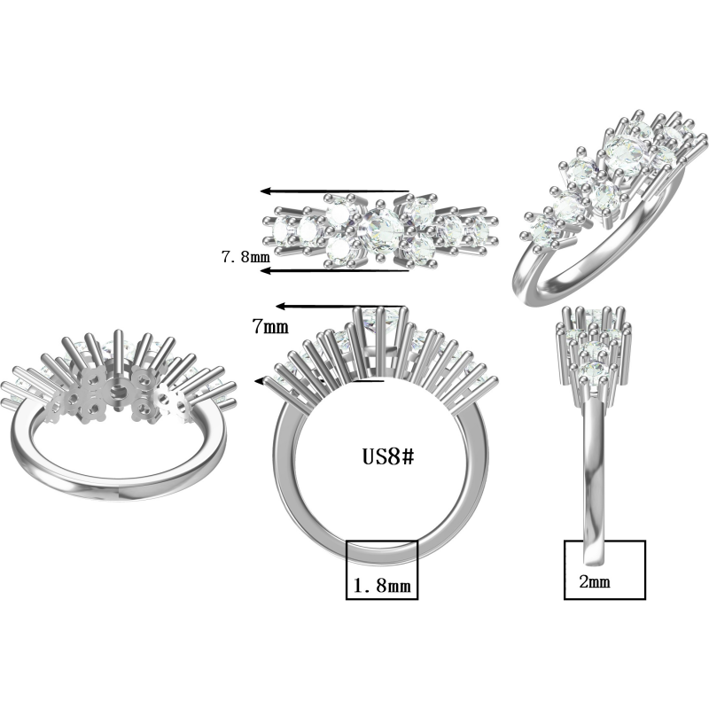 Gorgeous 1.5ctw Round Cut Ladies Gemstone Cluster Ring -JOSHINY