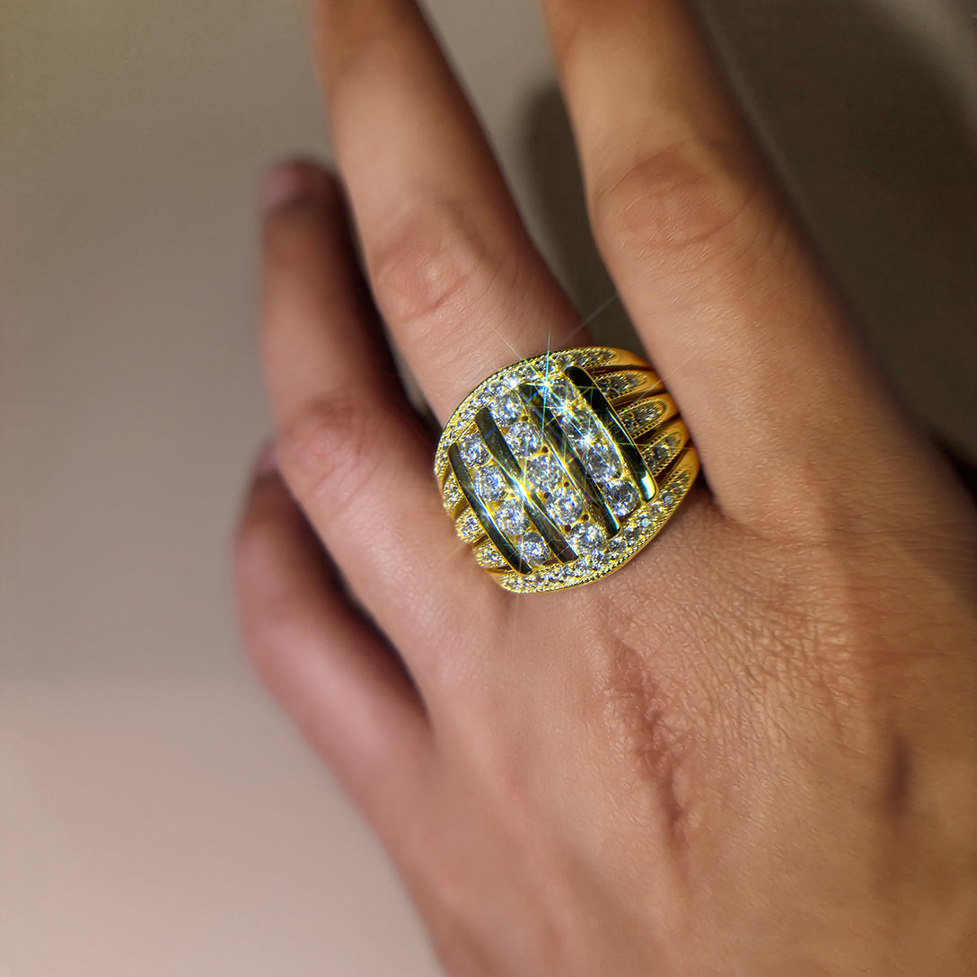 5.0ctw Arches Row Set Gemstone Ring -JOSHINY