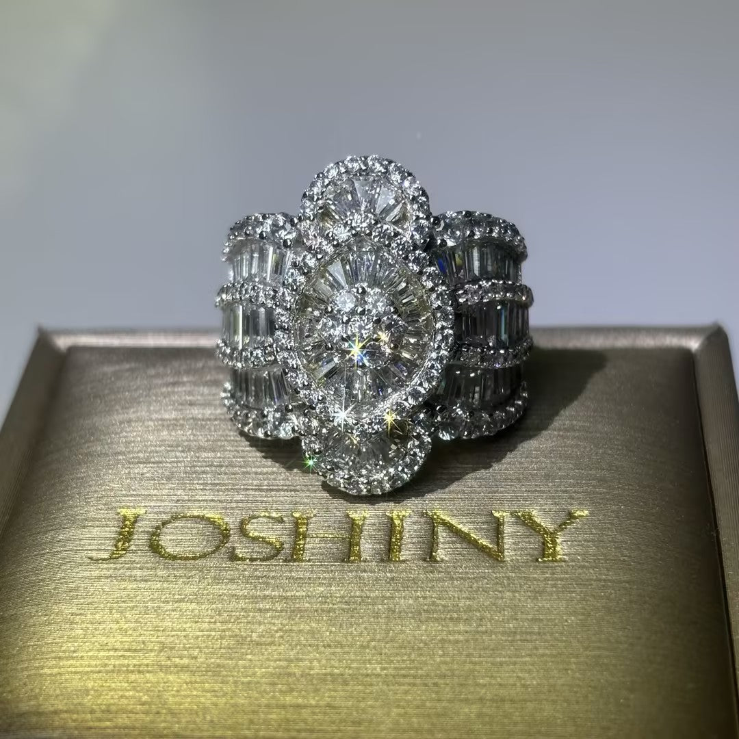 Extraordinary 3.8ctw Baguette and Round Cut Ball Ring-JOSHINY