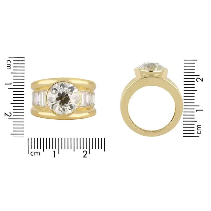 7.06ct open back channel set Diamond Engagement Ring -JOSHINY