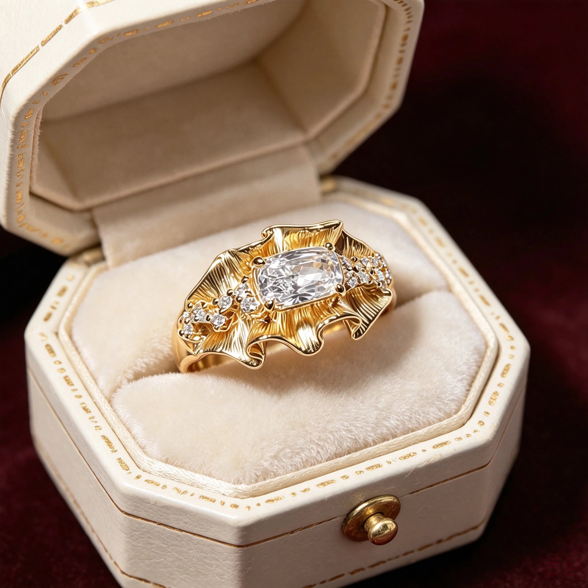 1 CTW Octagon Cut White Cubic Zirconia Artistic 925 Sterling Silver Engagement Ring-JOSHINY