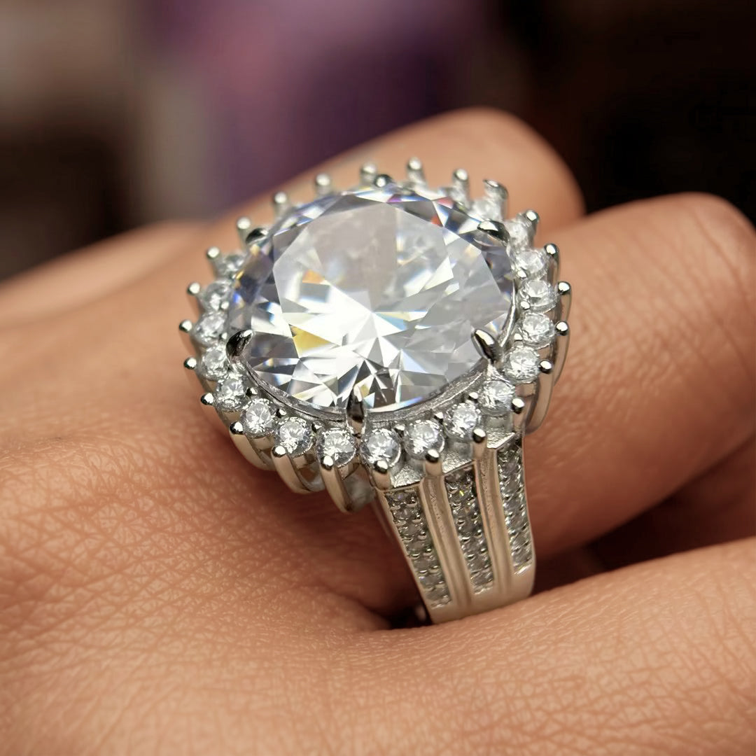 13ctw Sweet Round Gemstone Engagement Ring-JOSHINY
