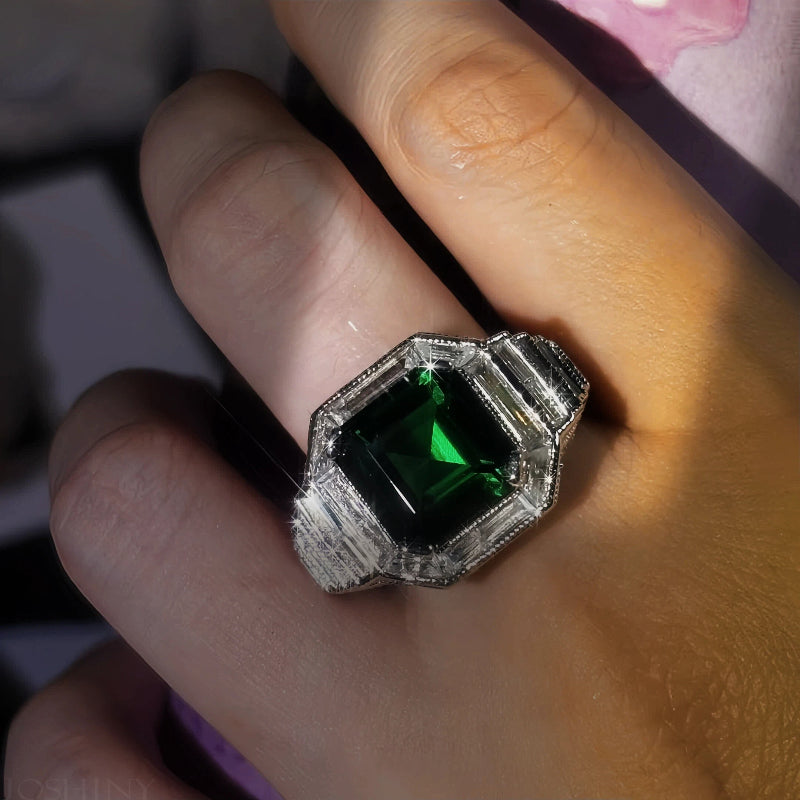 4.69ct Art Deco Emerald Ring-JOSHINY