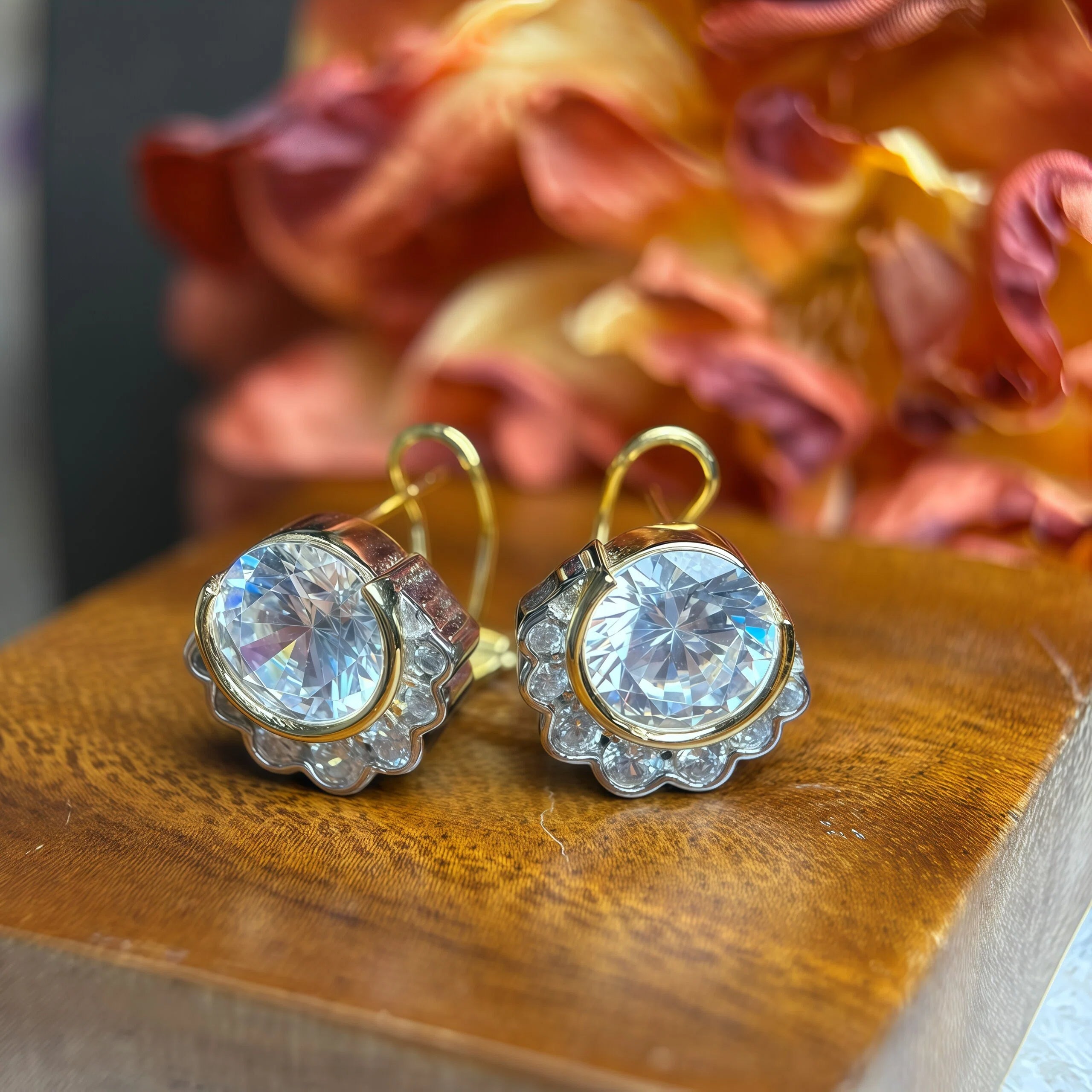 3.0ctw Antique European Gemstone Earrings-JOSHINY
