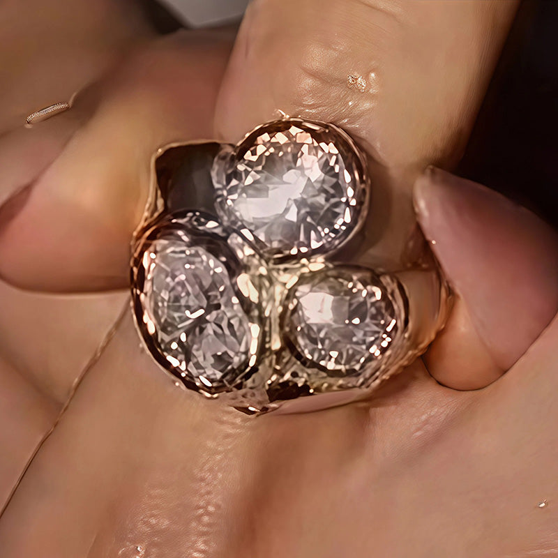 2.85Ctw Three Stones Declaration Ring