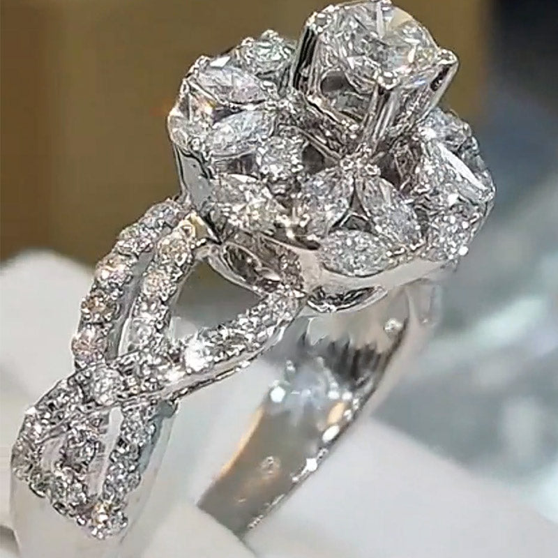 2.5ctw Round Marquise Cross Arm Engagement Ring-JOSHINY