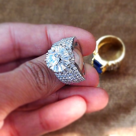 Classic 4 ctw Round Cut White Gemstone Engagement Ring -JOSHINY