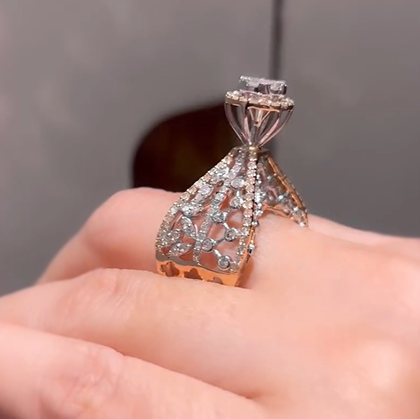 Exquisite 4 ctw Round Cut White Gemstone Engagement Ring -JOSHINY