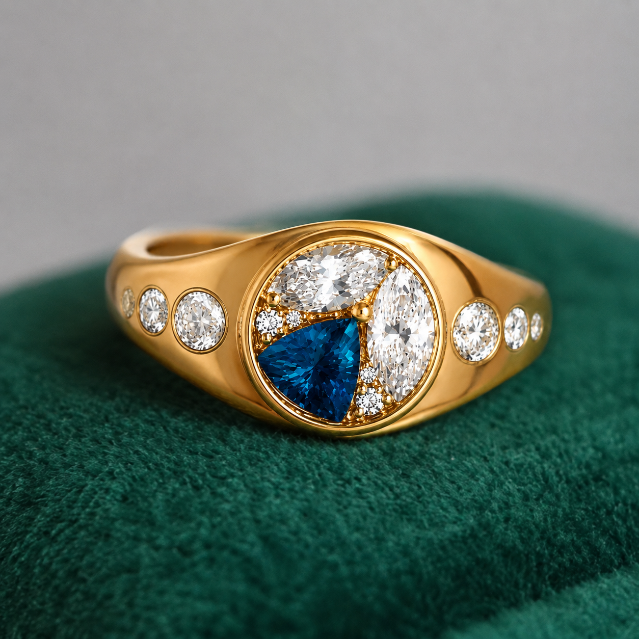 2CTW Trilliant Cut Blue Cubic Zirconia Delicate 925 Sterling Silver Ring-Joshiny