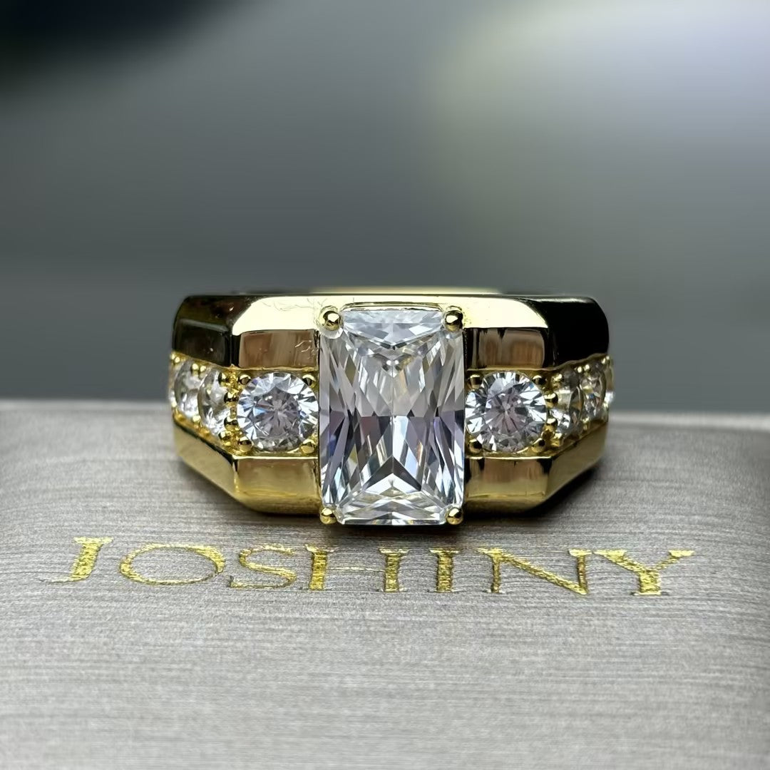 6.5Ctw brilliant cut men's engagement ring-JOSHINY
