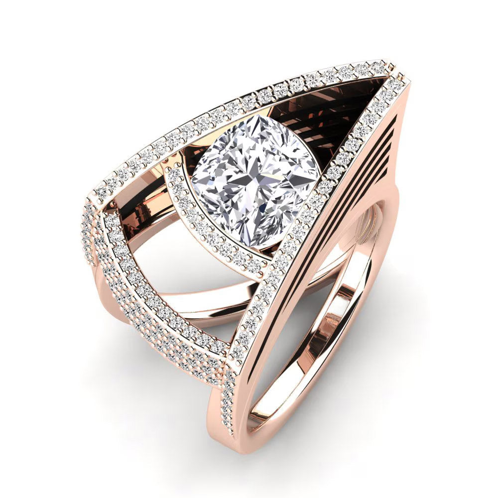 5.5ctw Cushion Cut Fine Eternity Engagement Ring-JOSHINY