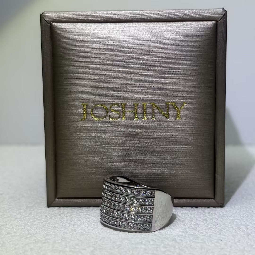 3 Ctw Round Cut White Cubic Zirconia 925 Sterling Silver wide band-JOSHINY-JOSHINY
