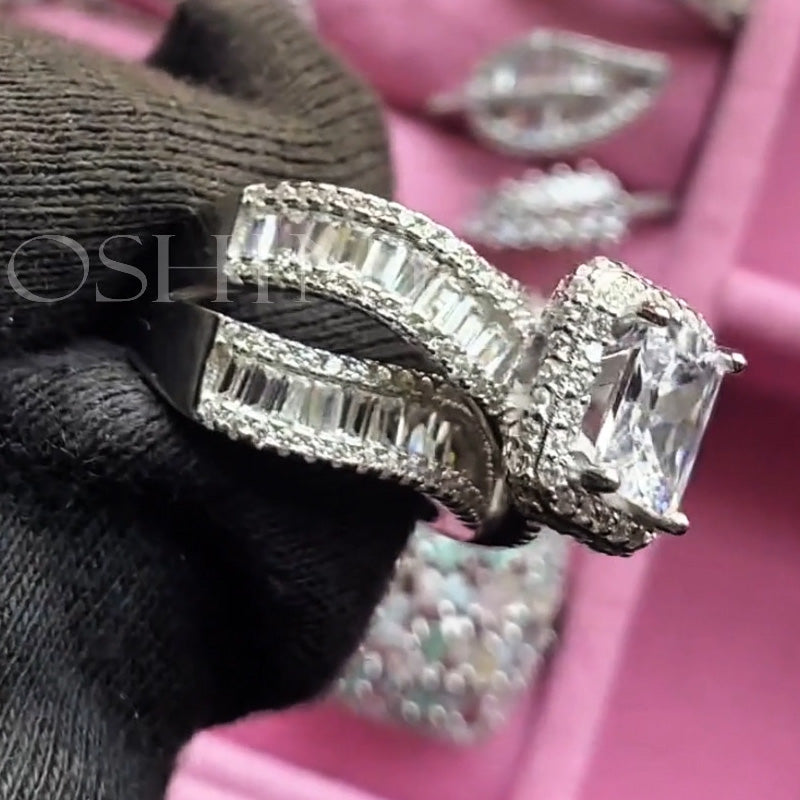 5ct Emerald Cut Baguette Cocktail Ring -JOSHINY