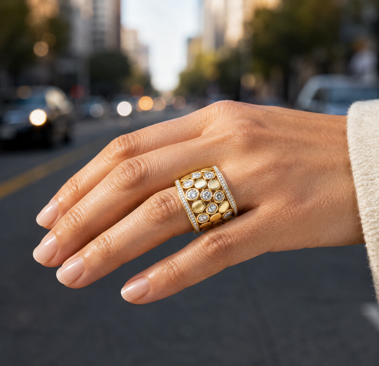 4CTW Round Cut White Vintage Luxury Ring-JOSHINY