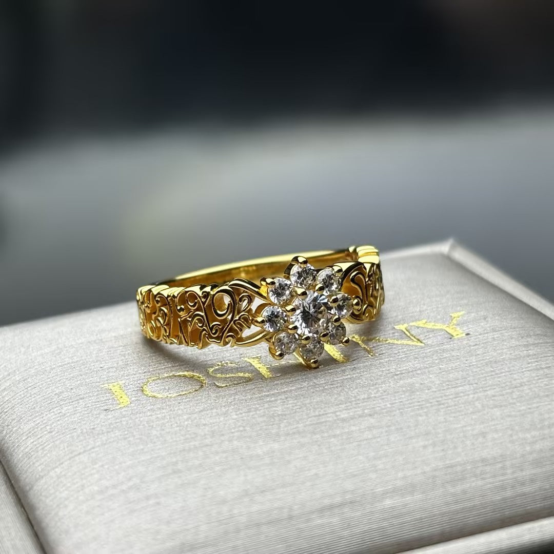 1.28Ctw Round Gemstone Intertwined Vine Ring-JOSHINY