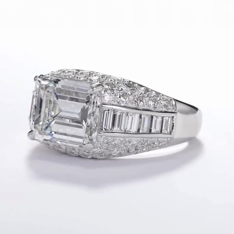 Stunning 8ct Emerald Cut Gemstone Ring -JOSHINY