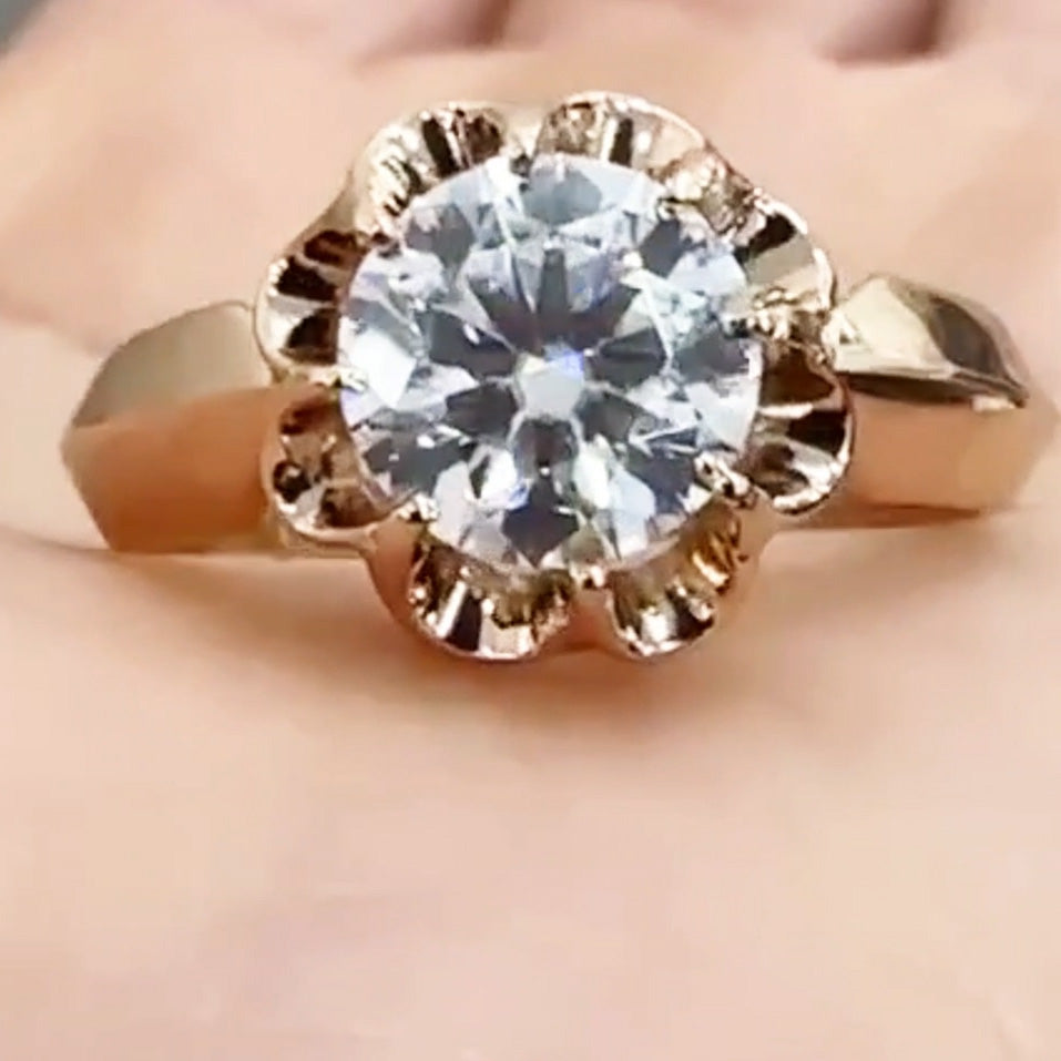 3.44ct Round Cut Elegant and Charming Engagement Ring -JOSHINY