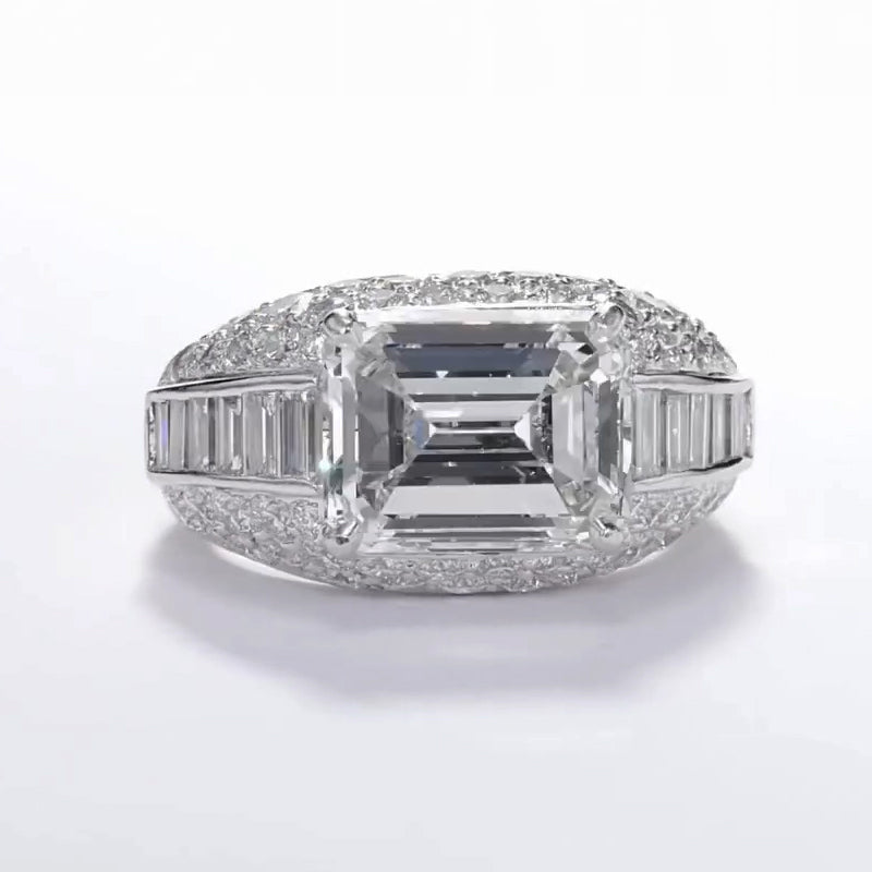 Stunning 8ct Emerald Cut Gemstone Ring -JOSHINY