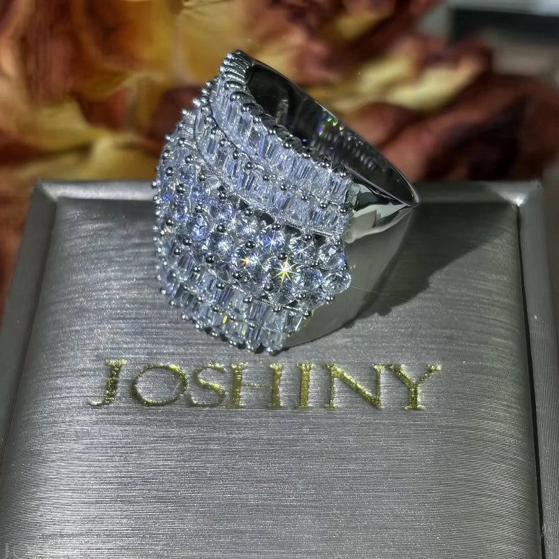 8.0ctw Baguette and Round Cut Gorgeous Gemstone Ring-JOSHINY
