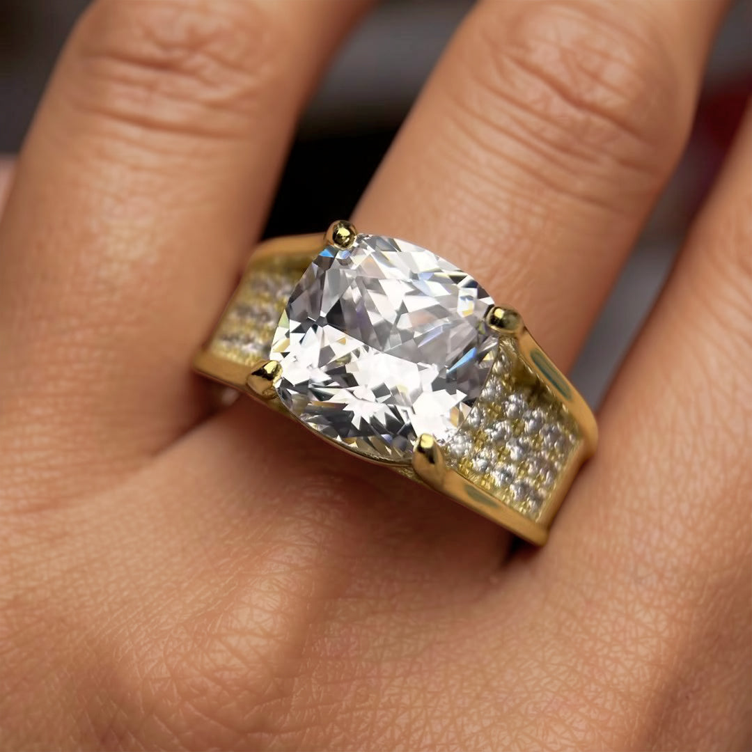 7ctw Cushion Cut Elevated Setting Luxury Engagement Ring -JOSHINY