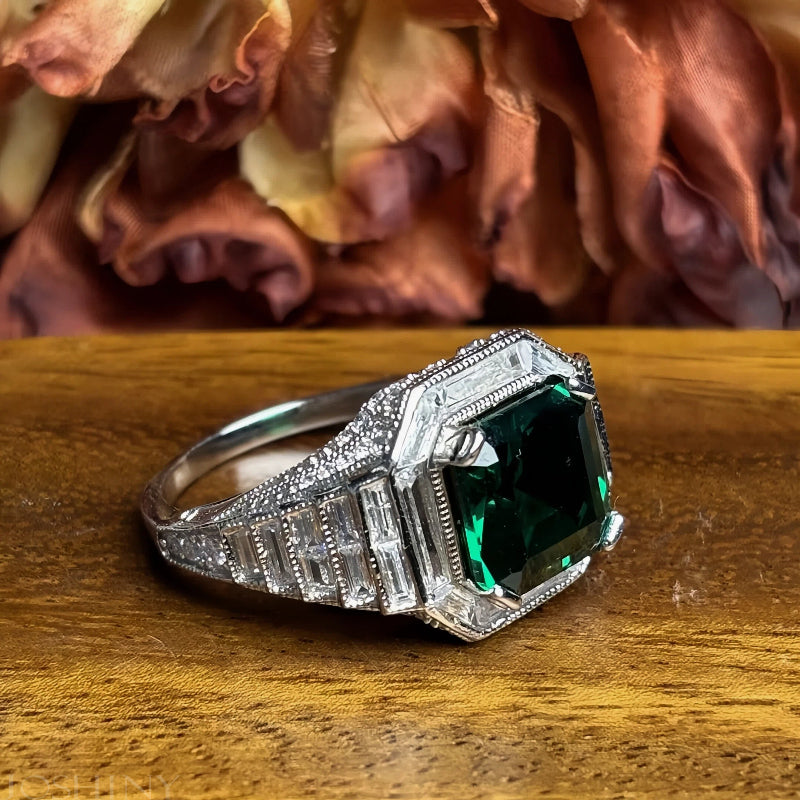 4.69ct Art Deco Emerald Ring-JOSHINY