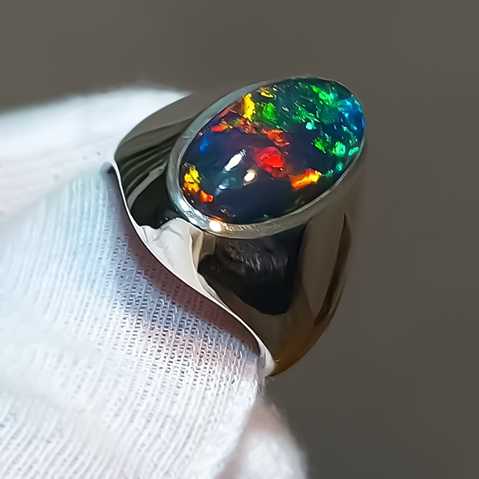 Minimalist 5 ctw Opal Ring for Men and Women -JOSHINY