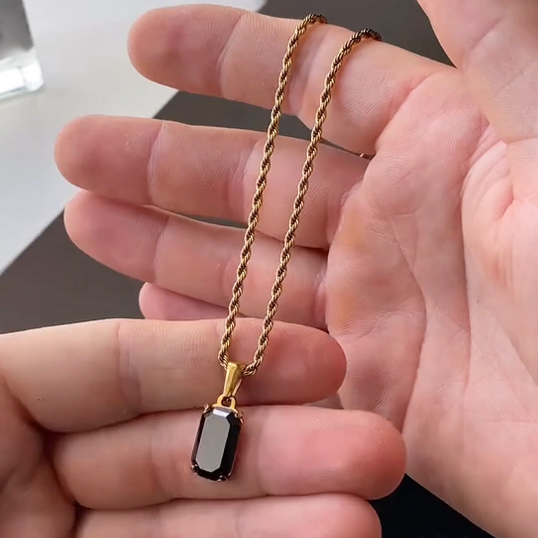 4ct Unique Black Spinel Pendant Necklace -JOSHINY