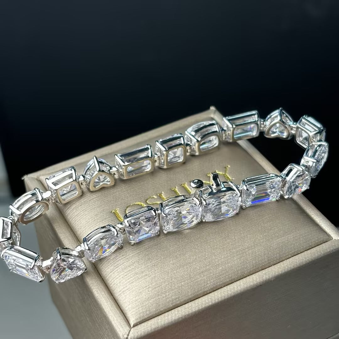 38Ctw Mixed Cut Gemstone Bracelet-JOSHINY