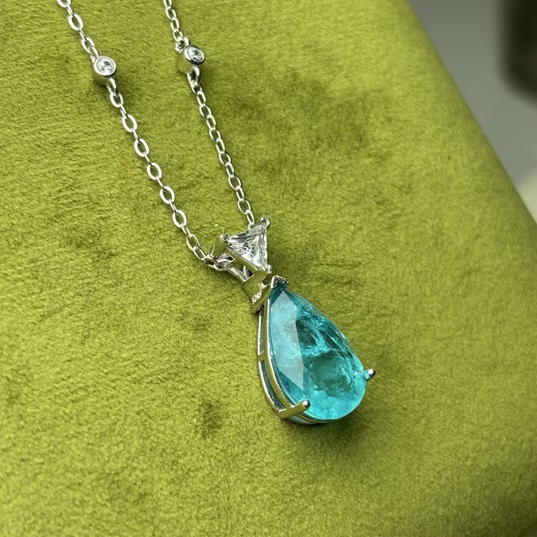 8Ctw Ocean Heart Pendant Necklace-JOSHINY