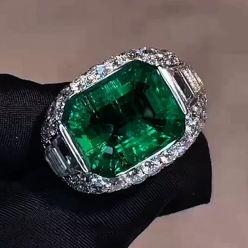 8.0ctw Brilliant Emerald Ring -JOSHINY