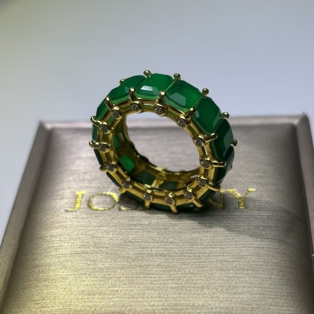 4.0Ctw Rich Emerald Everlasting Band-JOSHINY