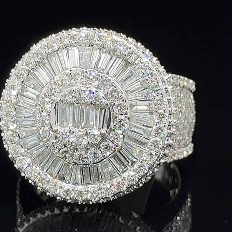 7.2ctw Baguette and Round Cut Diamond Ring -JOSHINY