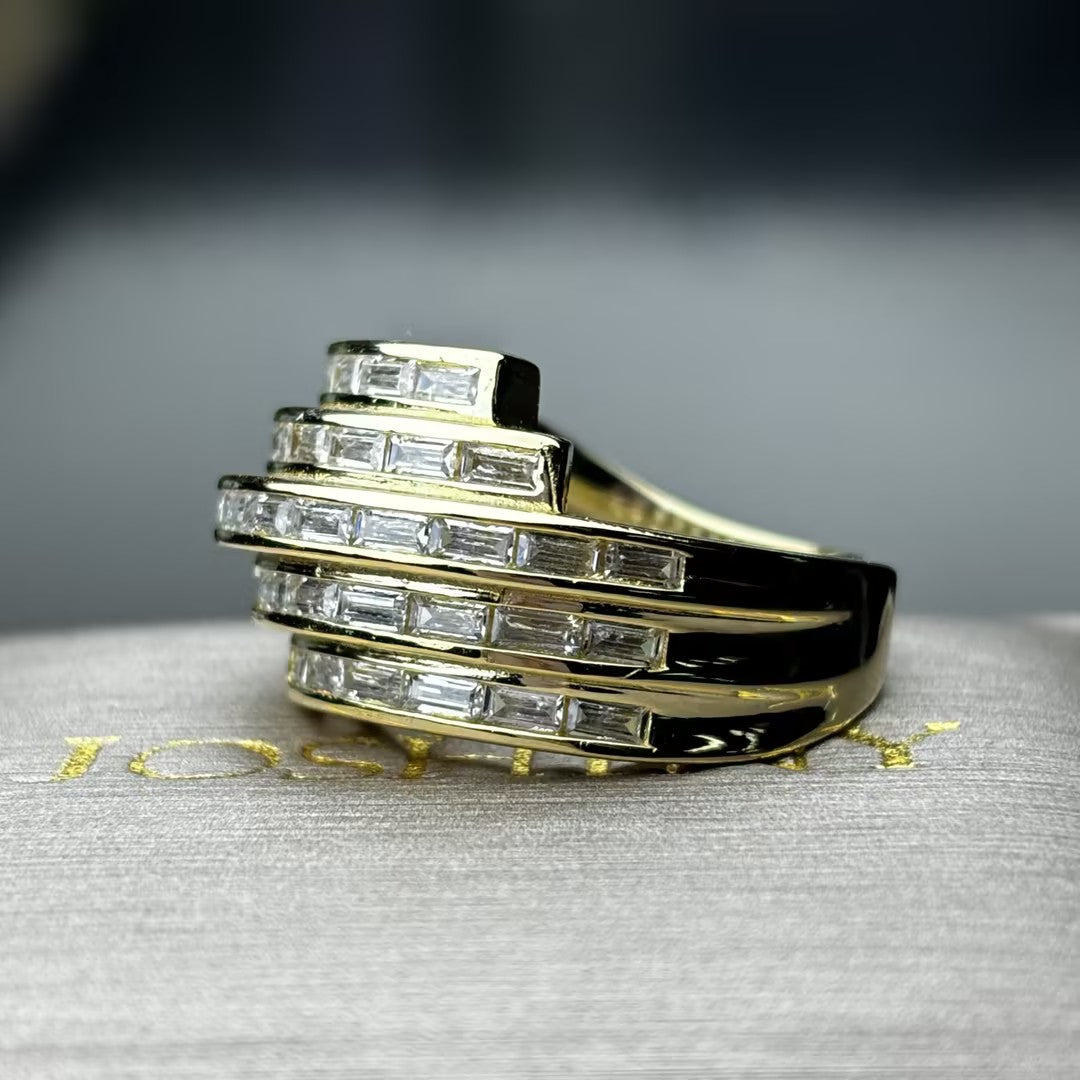 2.4ctw Five-Row Baguette Ring-JOSHINY