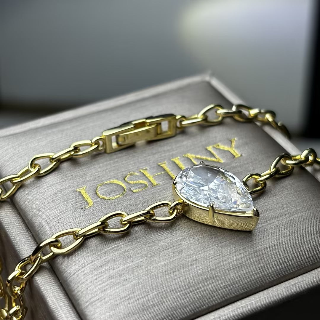 8Ctw Brilliant Pear Shape Solitaire Bracelet-JOSHINY
