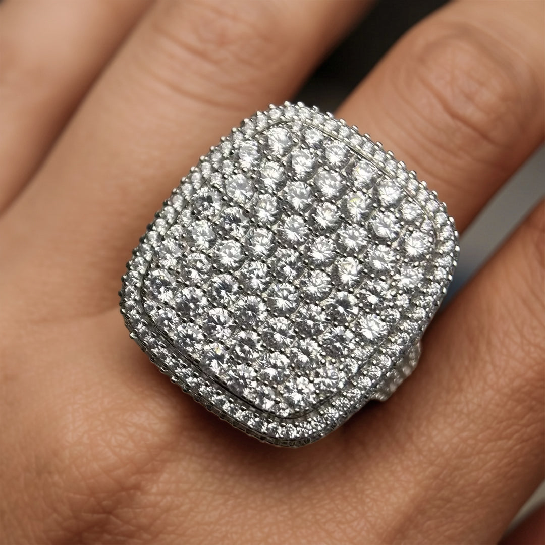 Gorgeous 5 ctw Round Cut White Gemstone Pave Ring -JOSHINY