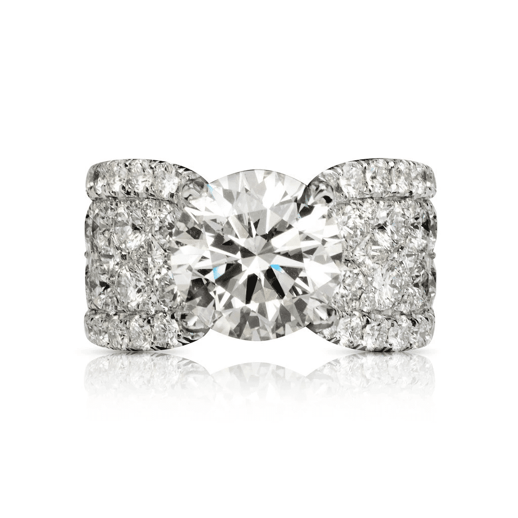 6.2ct Round Cut Paved Engagement Ring -JOSHINY