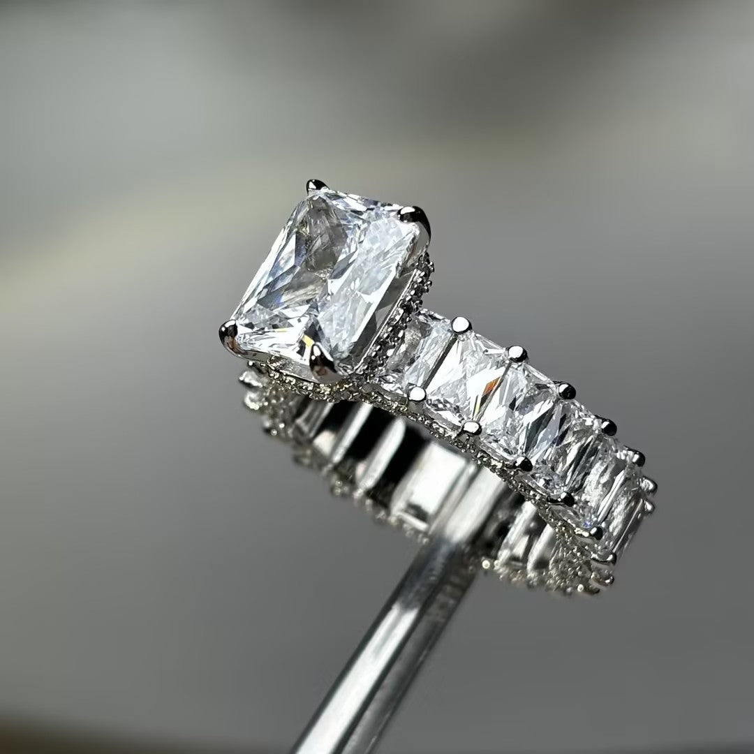 7ct Radiant Cut Luxury Set Engagement Ring -JOSHINY