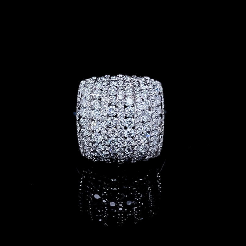 Exquisite 4 ctw Round Cut White Gemstone Pavé Ring -JOSHINY