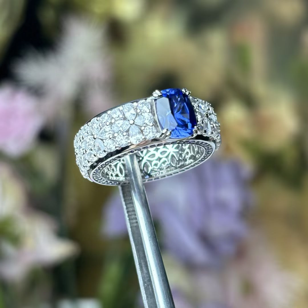 Gorgeous 10 ctw Cushion Cut Multi-colour Gemstone Full Engagement Ring -JOSHINY