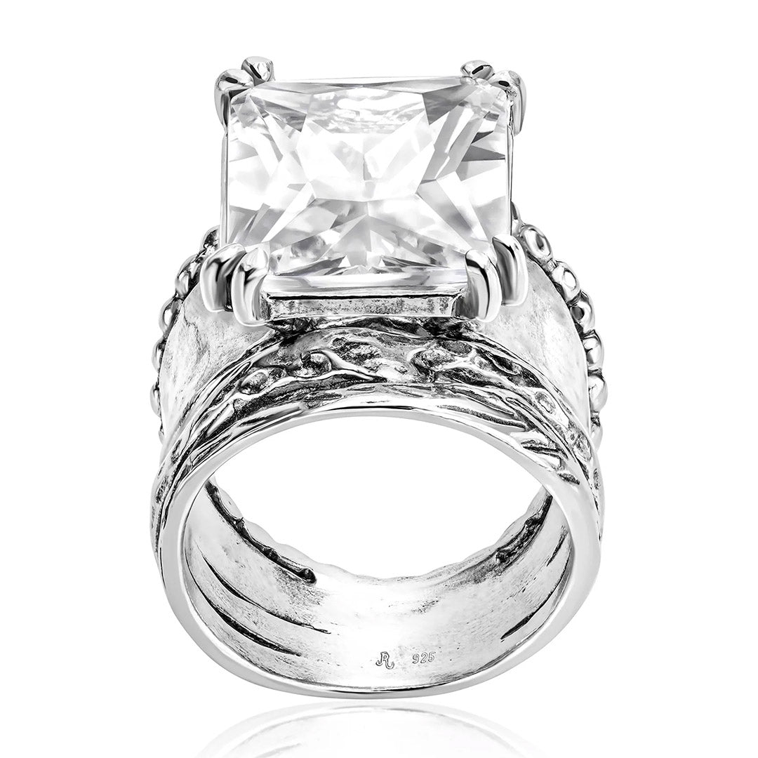 11.85ct Octagon Cut Vintage Gemstone Engagement Ring -JOSHINY