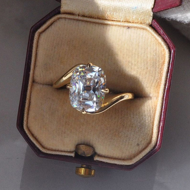 8.0ct Old Mine Cut Bypass Engagement Ring -JOSHINY