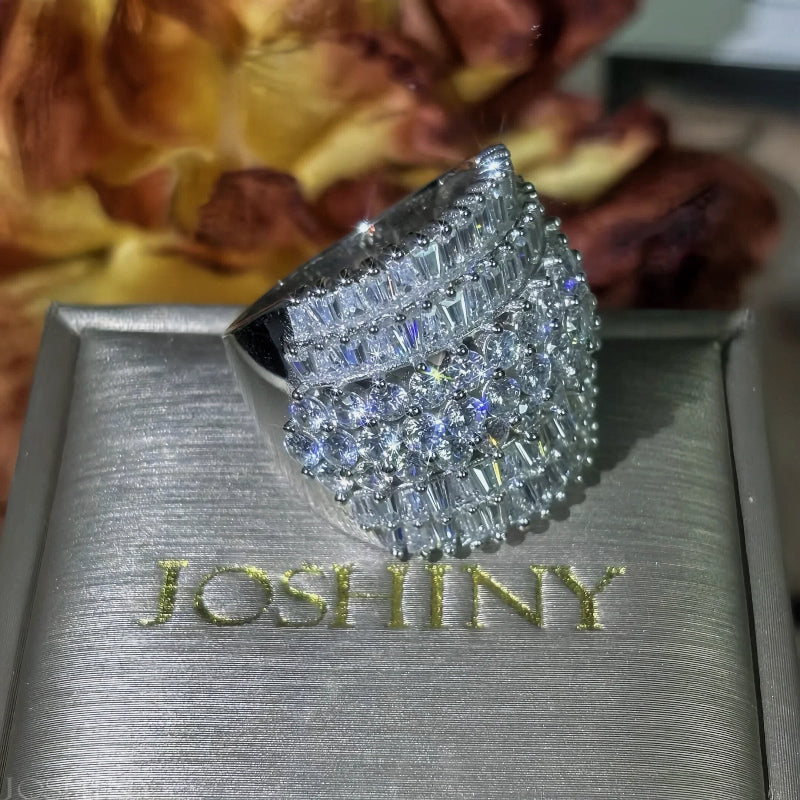 8.0ctw Baguette and Round Cut Gorgeous Gemstone Ring-JOSHINY