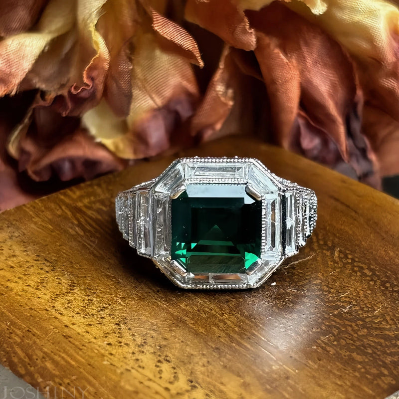 4.69ct Art Deco Emerald Ring-JOSHINY
