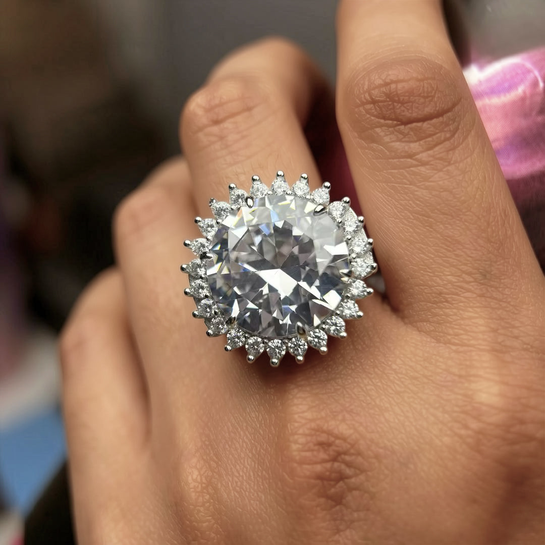 13ctw Sweet Round Gemstone Engagement Ring-JOSHINY