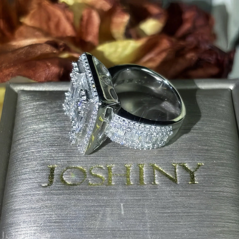 6 ctw Baguette Cut White Gemstone Full Set Ring -JOSHINY