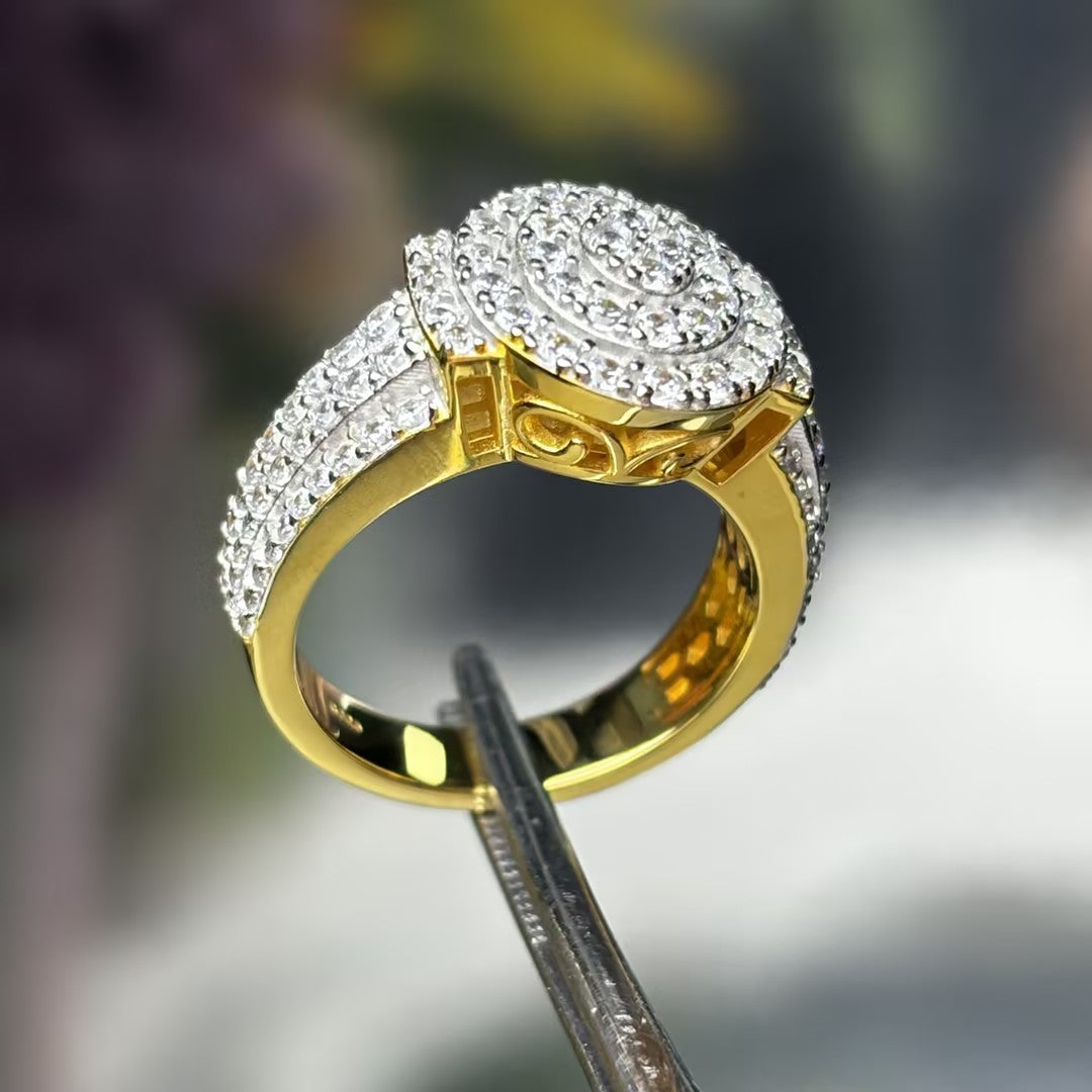 2.3 Ctw Round Cut White Cubic Zirconia 925 Sterling Silver Ring-JOSHINY