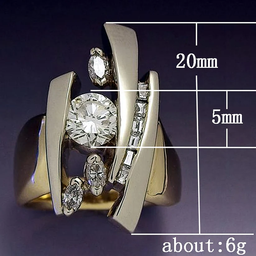 3ctw Punk Style Multi-Stone Fashion Ring -JOSHINY